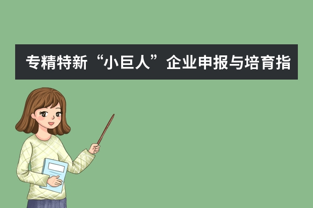 专精特新“小巨人”企业申报与培育指南：遴选指标、奖补政策与申报路径